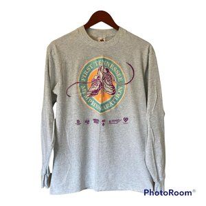 Memphis Marathon 1991 Gray L/S T-Shirt Size L Made In USA Vintage Single Stitch